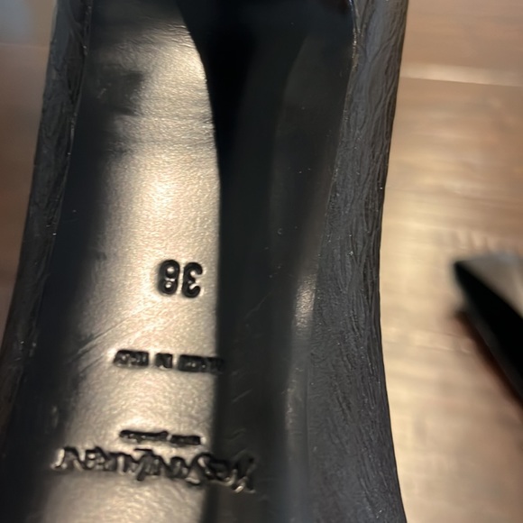 YSL black reptile embossed hidden platform heel in black. Worn 2x - Picture 9 of 9